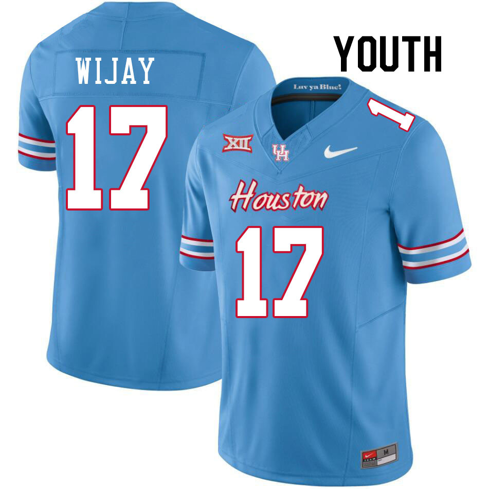 Youth #17 Indiana Wijay Houston Cougars College Football Jerseys Stitched-Oilers